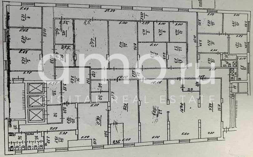 Планировка офиса 890 м², 11 этаж, БЦ «Аэропорт»